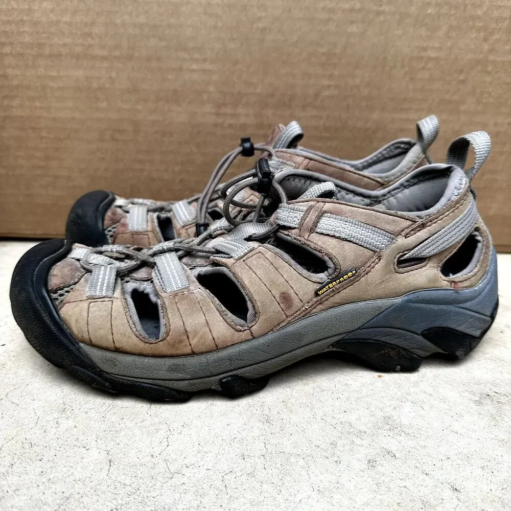 Keen Newport Sport Sandals Closed Toe Lace Up Water Hiking Leather Brown 9.5
